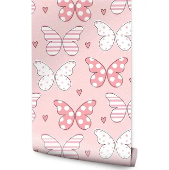 Fototapeta Tapeta pro děti - Pastelové motýli /133921868