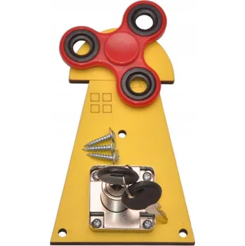 autíčko ČERVENÝ ANTISTRESOVÝ SPINNER VĚTRNÍK ŽLUTÝ + KLÍČ TABULE PRO MANIPULACI