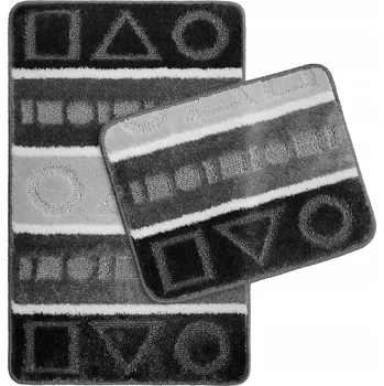 Obraz KOUPELNOVÉ PŘEDLOŽKY PROTISKLUZOVÉ PLYŠOVÉ ŠEDÉ DVOUÚROVŇOVÉ MĚKKÉ