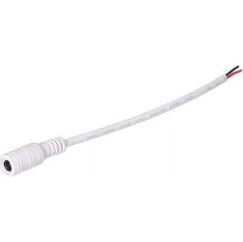DC zásuvka 5.5x2.5 s bílým kabelem 15cm 22awg