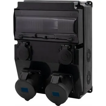 Rozvaděč Rozvodnice černá CAJA 12M SCENIC - zásuvky 2x32A/3P, 2x230V F3.2899