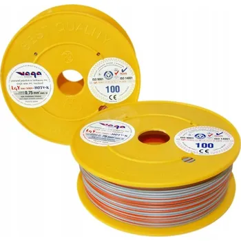 elektrický kabel Kabel LGY/H05V-K 0,75 mm2 100 m Šedo-Oranžový.