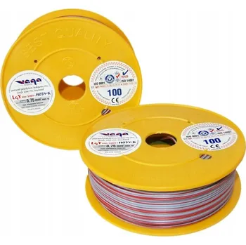 elektrický kabel Kabel LGY/H05V-K 0,75 mm2 100 m Šedo-Červený