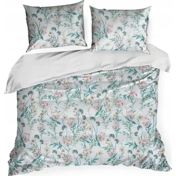 Povlečení Povlečení z bavlny RENFORCE 140x200 bílé s motivem letních květin