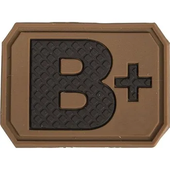 Nášivka MILTEC Označení krevní skupiny B+ Positive 3D PVC Dark Coyote