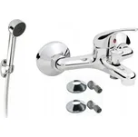 Jednopáková nástěnná vanová a sprchová baterie Hydroland Nano, stříbrná