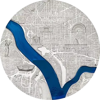 Exkluzivní stříbrná mince Tiffany Art Metropolis - Washington 3 Oz 2025 Ultra High Relief PROOF - (5.)