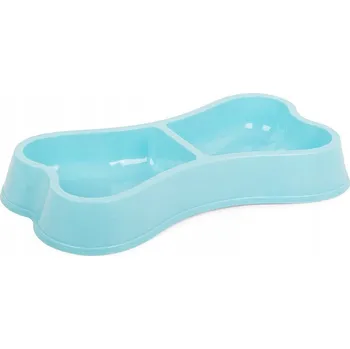 Miska pro psa Sada dvou plastových misek Przyjaciele modrá 0,25 l