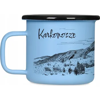 Retro smaltovaný hrnek - Krkonoše - MODRÝ