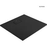 Oltens Bergytan hranatá vanička 80 x 80 cm RockSurface, matná černá 17100300