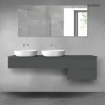 Koupelnový nábytek Oltens Vernal sada koupelnového nábytku 180 cm s horní deskou, matná grafitová 68589400