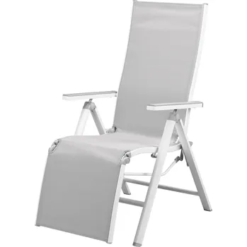 LIVARNO home Hliníkové polohovací křeslo Houston, bílá/světle šedá