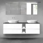 Oltens Vernal sada koupelnového nábytku 160 cm s horní deskou, lesklá bílá/matná černá 68636000