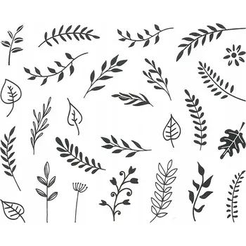 Přípravek na nehty Samolepky na nehty - vodolepky, černé listy (STZ-810)