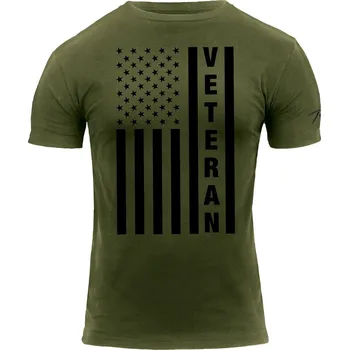 Pánská móda Triko VETERAN s US vlajkou ZELENÉ vel. 3XL (Triko VETERAN s US vlajkou ZELENÉ vel. 3XL)