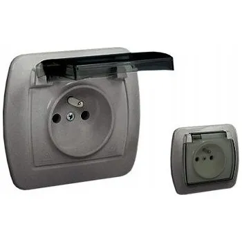 Elektrická zásuvka Elektrická Zásuvka nástěnná Kontakt-simon stříbrná