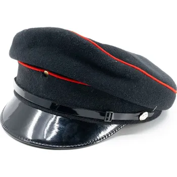 Čepice Brigadýrka BRITSKÁ dámská 2 červené pruhy ČERNÁ vel. 59 (Brigadýrka BRITSKÁ dámská 2 červené pruhy ČERNÁ vel. 59)