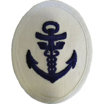 Nášivka námořních jednotek NVA Maat Verwaltung ovál s kotvou, dva hadi BÍLÁ (Nášivka námořních jednotek NVA Maat Verwaltung ovál s kotvou, dva hadi BÍLÁ)