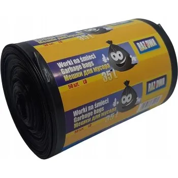 Pytle na odpadky Černé pytle na odpadky Raz Dwa 50 ks x 35 l