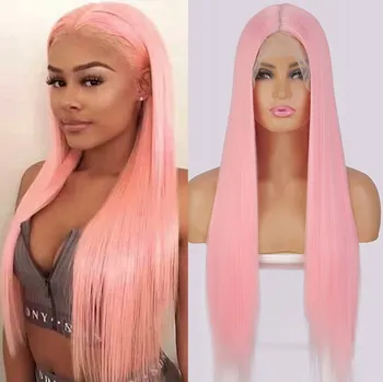 Paruka Paruka dlouhé syntetické vlasy růžová BWR