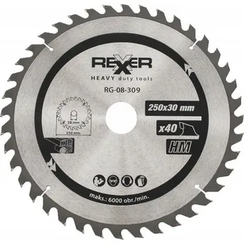 Okružní pila KOTOUČOVÁ PILA NA DŘEVO 250X30 MM 40 ZUBŮ HM