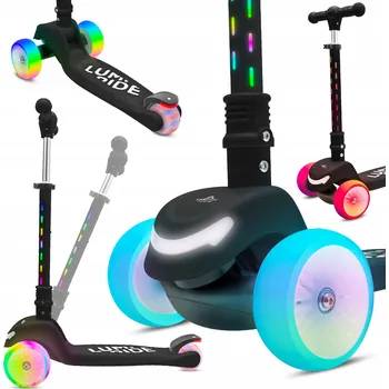 Koloběžka Tříkolová balanční koloběžka Lumi Ride, skládací, nastavitelná, LED, nosnost 50 kg