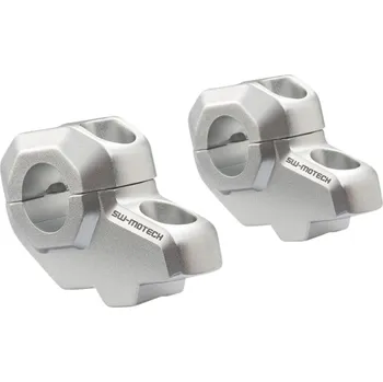 Řídítka Zvýšení řídítek Ø 22 mm o 30 mm nahoru a 21 mm dozadu - stříbro