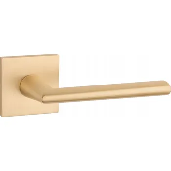 Dveřní kování Klika Primula, rozeta čtvercová Slim 7mm, zlatá matná APRILE