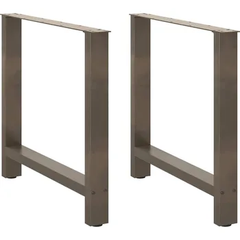 Obývací pokoj vidaXL Nohy k jídelnímu stolu z přírodní oceli 2 ks 80 x (72-73) cm ocel