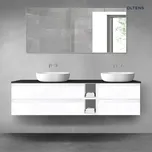 Oltens Vernal sada koupelnového nábytku 180cm s horní deskou, lesklá bílá/matná černá 68640000