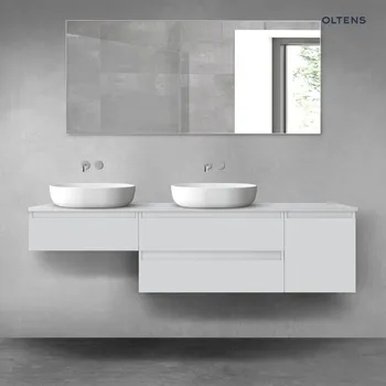 Koupelnový nábytek Oltens Vernal sada koupelnového nábytku 180 cm s horní deskou, matná šedá 68514700