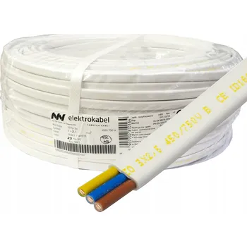 elektrický kabel Plochý kabel YDYp 3x2,5mm CU 750V 3x2,5 450/750V měděný drát 25m