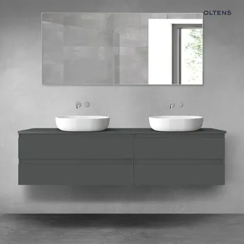 Koupelnový nábytek Oltens Vernal sada koupelnového nábytku 180 cm s horní deskou, matná grafitová 68551400