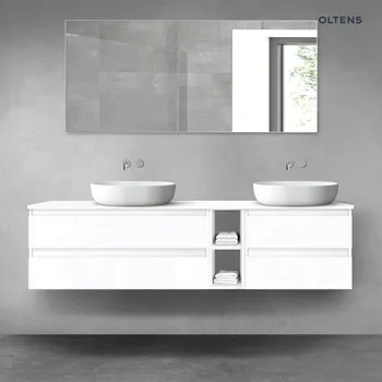 Koupelnový nábytek Oltens Vernal sada koupelnového nábytku 180 cm s horní deskou, lesklá bílá 68637000