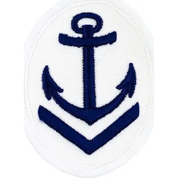 Nášivka Nášivka námořních jednotek NVA Obermaat ovál s kotvou + V BÍLÁ (Nášivka námořních jednotek NVA Obermaat ovál s kotvou + V BÍLÁ)