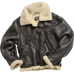 Bunda kožená US BOMBER B3 s límcem HNĚDÁ vel. XXL (Bunda kožená US BOMBER B3 s límcem HNĚDÁ vel. XXL)