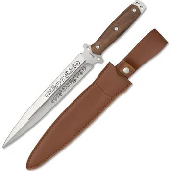 Bojový nůž Nůž 32611 s pevnou čepelí a koženým pouzdrem (Nůž 32611 s pevnou čepelí a koženým pouzdrem)