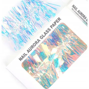 Fólie holografická na manikúru efekt skla BÍLÁ