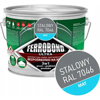barva na kov Barva antikorozní barva na kov Ferrobond 2,5 l, ocelová matná