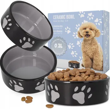 Miska pro psa Keramická miska černá 0,3 l