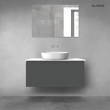 Koupelnový nábytek Oltens Vernal sada koupelnového nábytku 100 cm s horní deskou, grafitová matná/lesklá bílá 68253400