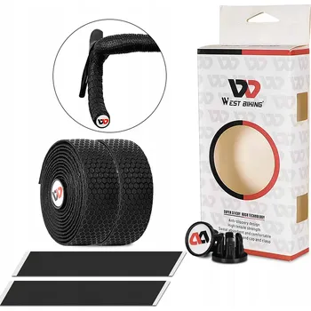 omotávka na kolo WESTBIKING Protiskluzová omotávka na řídítka kola s odrazkou, OMYVATELNÁ - ČERNÁ