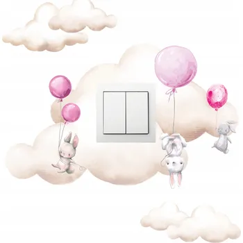 Samolepící dekorace Dekorativní samolepka Zaplanowane Králíčci 32 x 20 cm