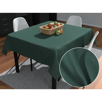 ubrus Velký čtvercový bavlněný saténový ubrus ST-018 Tmavý lesní zelený 170x170 cm