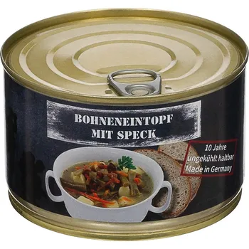 Hotové jídlo Vojenská konzerva - Dušené fazole se slaninou, 400 g, MFH