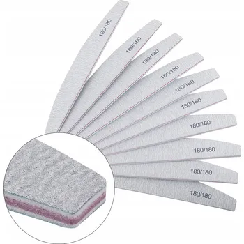 Pilníky Allepaznokcie tvar lodě, papírové, šedé, 10 kusů