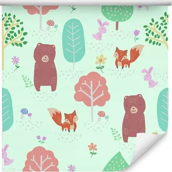 Tapeta Tapeta pro děti - medvídci, zajíčci, lišky/1460667149