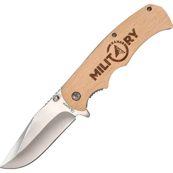 Bojový nůž Nůž zavírací MILITARY RANGE dřevěná rukojeť (Nůž zavírací MILITARY RANGE dřevěná rukojeť)