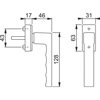 Okenní klika WINKHAUS Okenní klika HP TOUL 0737 T32-42 F3 SFORTE