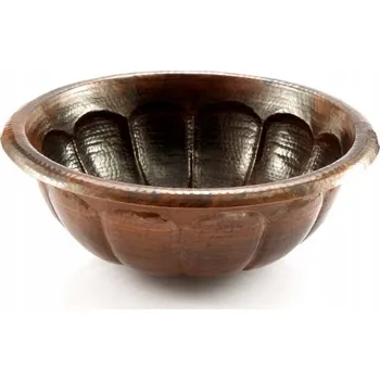 Umyvadlo zápustné do desky kulaté Cerames Měděná umyvadla 43 cm oranžová